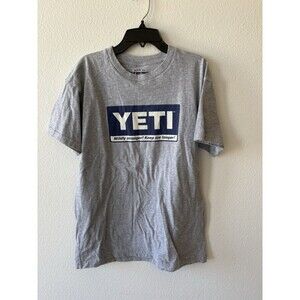 Yeti T Shirt Mens Medium Gray Short Sleeve Graphic Cotton Blend Camp Hiking
